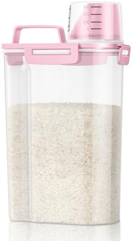 TBMax Rice Storage Container 5 Lbs, Small Airtight Dry Food Container for Flour Cereal Pasta Kitchen Pantry Organization -Red by TBMax