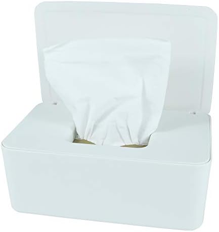 Diaper Wipes Dispenser, Tissue Storage Box Case (White) by The+Revenant