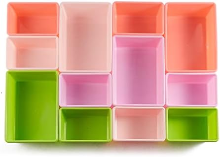 Amazon Basics Kids Toy Storage Organizer with 12 Plastic Bins, White Wood with Pink Bins, for Bedroom and Playroom, 33.85"D x 12.79"W x 35.42"H - Image 5