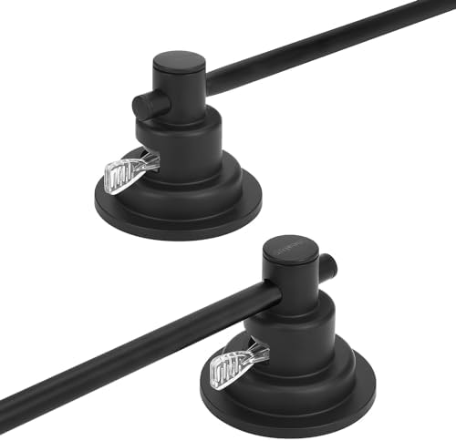 Sneatup Suction Cup Extendable 17-29" Stainless Steel Towel Bar (Matte Black) - Image 2