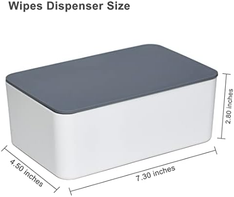 Diaper Wipes Dispenser, Tissue Storage Box Case (Gray-White) - Image 2
