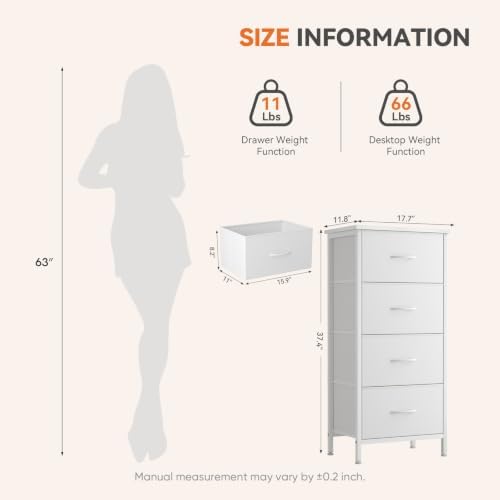 Sweetcrispy Dresser for Bedroom, 4 Drawer Storage Cabinet, Tall Nightstand - Image 3