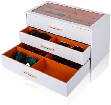 Sunglasses Organizer for Storage Oversize Glasses, Update Pebbled Leather by Unknown