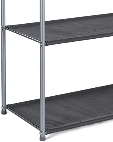 Amazon Basics Freestanding Closet Organizer with Fabric Bins, Drawers and 3 Shelves, Easy to Assemble, Grey, 32.7" x 12.2" x 31" - Image 6