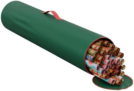 Wrapping Paper Storage Bag | Wrapping Paper Organizer Under Bed for Storing Multiple Rolls of Gift Wrap, 40” Length Container Constructed of Durable 600D Oxford Material (Green) by Primode