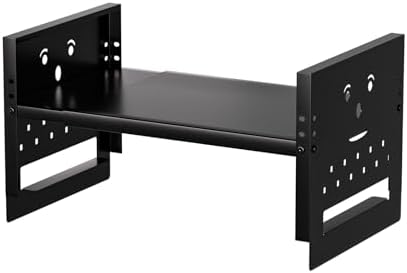 Adjustable Top Storage Shelf for Refrigerator or Washer, Dryer Countertop, Expandable Storage Shelves for Kitchen, Laundry Room and Dorm Room (Black) by Ipotivespaceorganization