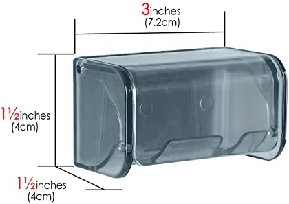 2 PCS Toothbrush Holder Wall Mounted with Cover for Bathroom, 2 Slots Toothbrush Storage Organizer for Shower, Self Adhesive Toothbrush Hanger Rack for Dorm, Cabinet (Grey) - Image 3