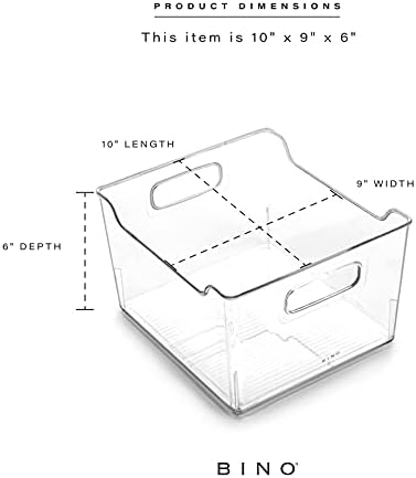 BINO | Clear Storage Organizer | THE LODGE COLLECTION | Containers for Organizing with Handles| Pantry & Kitchen Organization | Fridge Organizer | Bathroom Organizer | Storage Bins For Shelves Cabinet - Image 3