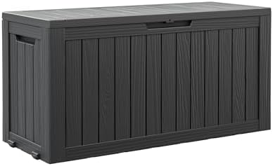 Outdoor Storage Box Waterproof, 82 Gallon Deck Box for Patio Storage by WTFGO