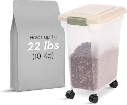 IRIS USA Dog Food Storage Container, Up to 22 lbs, Almond, Made in USA - Image 4