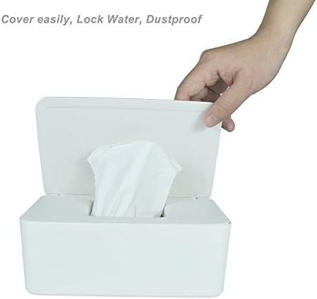 Diaper Wipes Dispenser, Tissue Storage Box Case (White) - Image 3