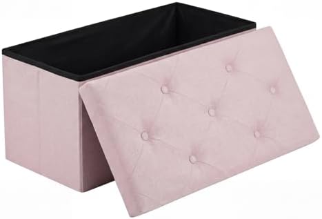 DUMOS 30 Inch Foldable Storage Ottoman Bench, Large Ottoman with Storage by DumosLifestyle
