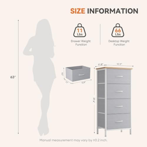Sweetcrispy 4 Storage Drawer Dresser, Storage Cabinet, Clothes Organizer - Image 3