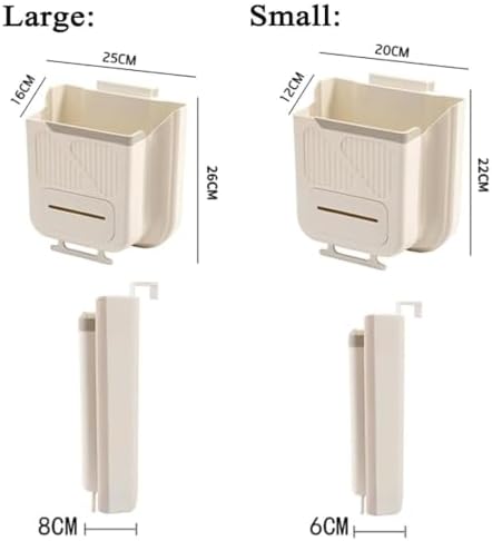 Multipurpose Hanging Collapsible Trash Can for Kitchen, Foldable Kitchen Trash Can Hanging on Cabinet Door, Space Saving Leak Proof Bin for Food Scraps, RV, Under Sink，Beige：10L - Image 7
