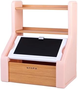 Step2 Harmony Toy Storage Box, Wood and Plastic, Shelves for Books, Toy Storage Bin with Chalkboard Lid and Clip, Easel and Toy Organizer in One, Rose Pink by Unknown