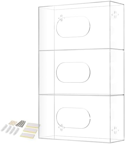 Storage Standard Triple Glove Box Holder Wall Mount Glove Dispenser - Disposable Glove Holder Wall Mount Glove Station for Medical Gloves, Multipurpose Kitchen Gloves Holder - 16.5 x 10 x 3.5 Inches by Storage+Standard