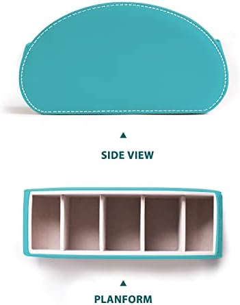 Remote Control Holders Organizer Box with 5 Compartment PU Leather Caddy - Image 4