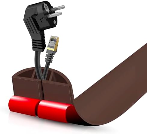 Floor Cord Cover Self Adhesive Cord Hider,3.3FT Cable Management, Extension Strip Protector for Wires, Prevent Cable Trips for Offices, Gyms, Exhibitions Cavity:0.51"(W) x 0.3"(H) Coffee by DBHXXMB-HH