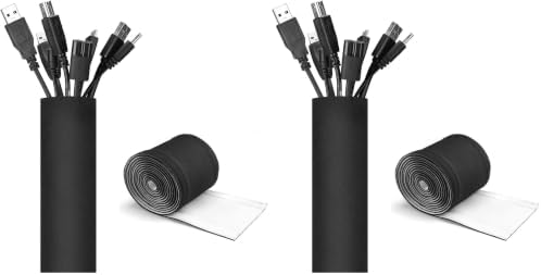 JOTO 4 Pack Cable Management Sleeve -Black, 2 Large by JOTO