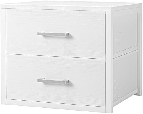 BOLUO Stackable Storage Drawers Closet Organizers and Storage Fabric White 2 Drawer Dresser for Bedroom Modern by BOLUO