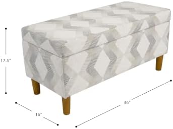 HomePop Malmo 36" Storage Bench - Natural Woven Geo - Image 3