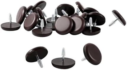 Furniture Glides Sliders-Furnigear PTFE (Teflon) Chair Leg Movers Sliders for Carpet Surface - Move Your Furniture Easy & Safely - Best Floor Protector (7/8" Nail, Brown-24 Pack, not for Wood Floors) by Furnigear