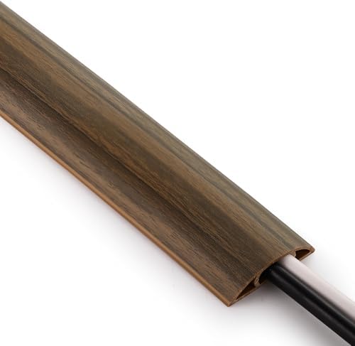 ZhiYo 10ft Floor Cord Cover, Cable Cavity 0.6" W x 0.3" H, Smoked Brown by ZhiYo