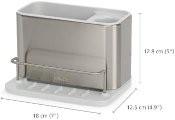 Joseph Joseph Surface Stainless Steel Caddy Sink Area Organizer and Sponge Holder, Stone - Image 6
