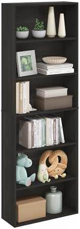 Furinno Jaya Simply Home Free Standing 6-Tier Open Storage Bookcase, Espresso by Furinno-FitsYourSpaceFitsYourBudget