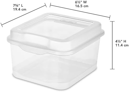 Sterilite Square Small FlipTop, Clear Plastic Storage Box, 12-Pack - Image 2