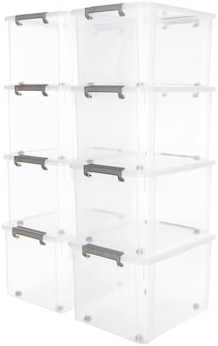 Citylife 8-Pack 58.1 QT Clear Plastic Storage Bins with Latching Lids by CITYLIFEHomeOrganization