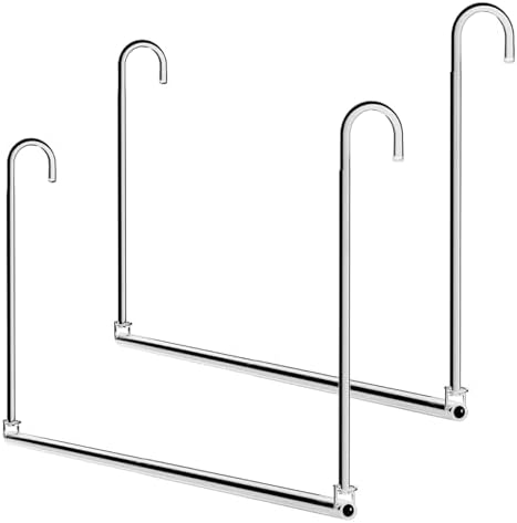 Closet Hanging Rod, Adjustable Width and Height Chrome by HDbonemu