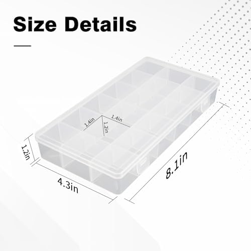 OALCQ Craft Organizers And Storage Box 18 Grids Clear Plastic Bead Organizer With Dividers, Clear Craft Storage for Beads, Earrings, Pills, Jewelry, Screws, Seeds, Small Parts, Hair Ties - Image 2