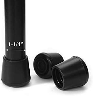 Chair Leg Tips Caps-Non Slip Rubber Leg Tips 1-1/4” Inner Diameter, Furnigear Chair Leg Floor Protectors Round Black-8 Pack(Fit Round Diameter 31-32mm) by Furnigear