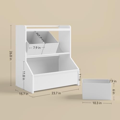 FOUCSSOMEI Kids Toy Storage Organizer with Display Shelf Playroom & Nursery - Image 2
