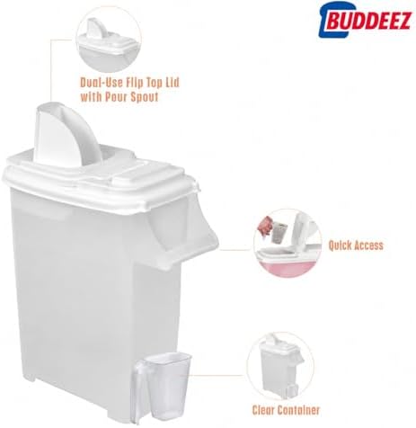 Buddeez Airtight Pet Food Storage Container, 32 Quart, with Pour Spout - Image 6