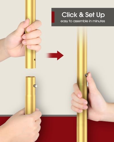 Sakugi Clothes Rack - Clothing Rack with Storage Mesh Shelf & Casters, Heavy-Duty Metal Clothing Rack for Hanging Clothes, Dresses, Coats, Large Load Capacity, Easy Assembly, Gold, 44.3"x16.9"x59.0" - Image 6