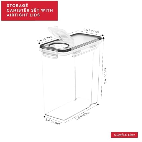 Cereal Containers Storage 2 Pack 135 fl. oz Cereal Dispenser Countertop, Airtight Food Storage Containers for Pantry Organization and Storage, Bpa-free Cereal Storage Container with Marker & Labels - Image 6