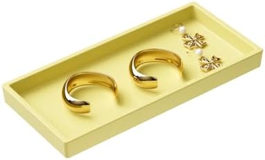 Vanity and Bathroom Tray, 6.3" ABS Countertop Organizer,Waterproof Vanity Tray for Toilet Tank,Perfume,Soap,Keys,Bathroom Accessories,Kitchen and Bath Trays,Non Slip Small Trays,Gold by Unknown