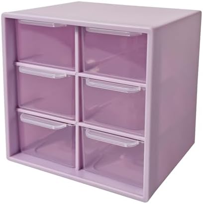 Small Mini Drawer Organizer for Desk, 6 Drawers, 4.7" x 4.7" x 3.8" Purple by Nirvany-MakeACoolLifeForU