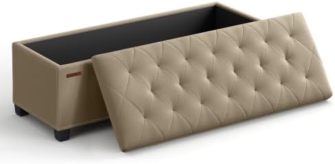 SONGMICS Storage Ottoman Bench, Foot Rest with Legs, Load up to 661.4 lb by SONGMICSbySONGMICSHOME