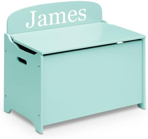 Delta Children Personalized MySize Deluxe Toy Box, Mint - Image 5