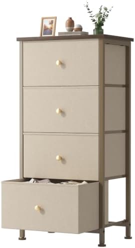 Sweetcrispy Dresser for Bedroom, 4 Drawer Storage Cabinet, Tall Nightstand by Sweetcrispy
