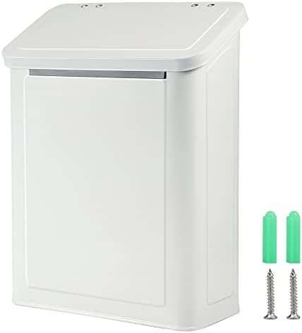 Picowe Magnetic Laundry Storage, Large Metal Lint Holder Bin with Lid for Laundry Room, Space-Saving Trash Container Hanging on Dryer, Washer or Wall Mount Trash Bin (White) by Picowe