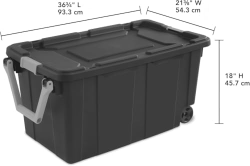 2 Pack Heavy Duty Extra-Large 40 Gallon Rolling Storage Bin - Image 2