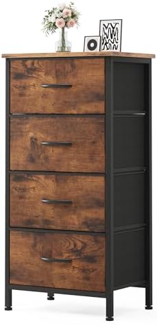 Sweetcrispy 4 Drawer Dresser, Tall Storage Cabinet for Bedroom and Closet by Sweetcrispy