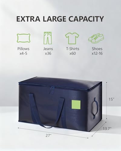 Heavy Duty Moving Bags Extra Large 110LBS Storage Bags, 8 Pack-Blue - Image 6