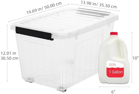 Citylife 54 Quart Large Clear Plastic Storage Bins with Lids 2-Pack - Image 2