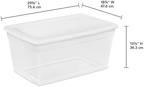 Sterilite Storage Box, Stackable Clear Plastic Bins, 90 Quart, 12-Pack - Image 3