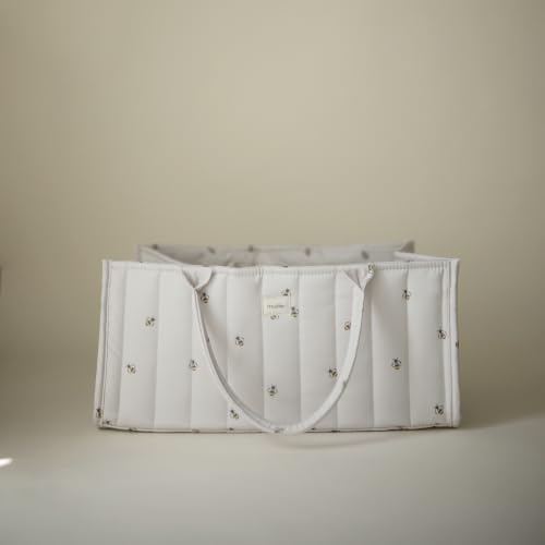 mushie Baby Diaper Caddy | Newborn Essentials Organizer (Bees) - Image 2